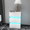 High Gloss 3 Drawers RGB LED Light Bedside Table Nightstand Cabinet Nightstand
