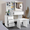 Dressing Table With Drawers Mirror Stool Set Makeup Desk Vanity Table Bedroom