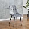 Set of 4 Grey Velvet Dining Chairs Kitchen Dinning Room Metal Leg Padded Modern