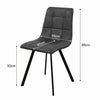 2x Grey Dining Chairs Set Soft Padded Seat Metal Legs Kitchen Lounge Furniture
