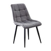 2pcs Velvet Soft Padded Seat Back Dining Chairs Set Lint Fabric Metal Legs Chair