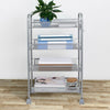 3/4 Tier Rolling Cart Storage Trolley on Wheels Salon Hairdresser Barber Storage