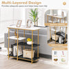 4-Tier Metal Console Table Sofa Side Table Storage Shelf Hallway Display Rack