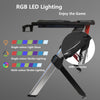 Gaming Desk LED Black Computer Racing Table with Cup Holder Headphone Hook