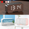 Digital Electronic Mirror Alarm Clock LED Night Light Bedside Wall Dual USB