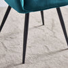 Modern Dining Chairs Velvet Padded Seat Metal Legs Kitchen Chair Home Office 1