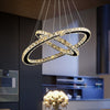 Dimmable Pendant LED Crystal Chandelier Circular Ceiling Light Living Room UK