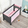 Portable Baby Travel Cot Crib Bassinet Bed Playpen Infants with Mattress Folding