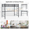 3.5FT Twin Metal Loft Bed Frame High Sleeper Bunk Bed Study Desk Cabin Bed Solid