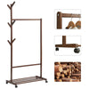 Heavy Duty Clothes Hanging Rail Clothing Coat Stand with Shoe Rack Shelf