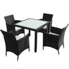 9 pcs Rattan Garden Furniture Set Outdoor Furniture Set Table Chair Black S2I3