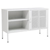 Metal TV Stand Single Door Cupboard Cabinet Console with Storage Shelf Organiser