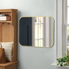 Rectangle Gold Glass Wall Mirror Metal Frame Vanity Makeup Shaving Bathroom Deco
