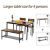 Dining Table Chair Bench Set 4 Seater Kitchen Furniture Steel Frame NS