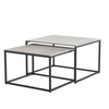 Nest of 2 Square End/Side Table Living Room Marble Coffee Table Scratch-proof