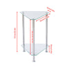 Triangle Corner Table Glass Side Table with Shelves End Table for Living Room