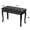 Piano Bench W/ Padded Cushion PU Leather Piano Stool Double Duet Seat w/Storage