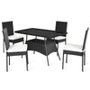 5-Piece Patio Rattan Dining Set Outdoor Dining Furniture w/ 1 Table &4 Chairs