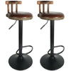 2 X 360° Swivel Elegant Wooden Bar Stool High Leg Lifting Leather Seat Chair Pub