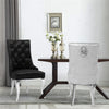 1/2 Tufted Velvet Dining Side Chair Wingback w 4 Metal Elegent Legs&Lion Knocker