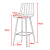 2pcs Dining Chairs Barstools Set Velvet Cushion Padded Metal Legs Kitchen Chair