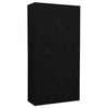 Office Cabinet Black 90x40x180 Steel B8K4
