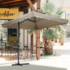 Garden Parasol Banana Cantilever Umbrella Crank Sun Shade Patio Outdoor W/ Base