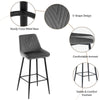 2X Modern Bar Stools Velvet Breakfast Stool Kitchen Pub Chair Metal Leg