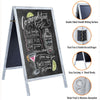 Wooden Folding A-Frame Chalkboard Pavement Sandwich Sign for Cafe Teaching Xmas