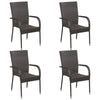 Stackable Outdoor Chairs 2/4/6 pcs Poly Rattan Bistro Garden Chairs Patio Seat