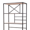 6 Tier Industrial Style Metal Frame Bookcase Storage Shelving Display Wood Shelf