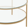Round Coffee Table with Tempered Glass Top & Metal Legs Dining LivingRoom Golden