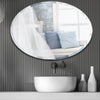 Frameless Oval Wall Mirror Sticking Hanging Makeup Unit Smooth Round Glass Edge