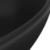 Bathroom Cloakroom Wash Basin Bowl Ceramic Countertop Oval Black 410mm x 340mm