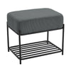 Metal Shoe Stool Storage Rack Sofa Side Table Chair Footstool Upholstered Seat