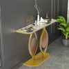 Decorative Leaf Pedestal Marble Console Table Large Wall Porch Entryway Table UK