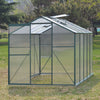 Modern Green UV Safe Garden Greenhouse Aluminium Frame +PE Board w/Sliding Door