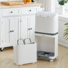 48L Mobile Kitchen Garbage Can Trash Sorting Foot Pedal Step Rectangle Waste Bin