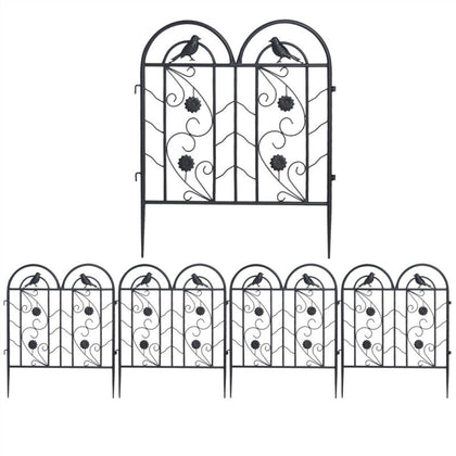 5PCS Heavy Duty Metal Garden Fence Border Panels Flowers Plants Barrier Trellis