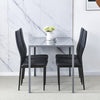 Modern Set of 4 Faux Leather Dining Chair Padded Seat Kitchen Dinning Room Black