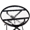 3 PCS Garden Bistro Set Rocking Padded Folding Chairs Round Glass Coffee Table