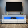 Modern TV Unit Cabinet White Stand High Gloss Sideboard 120cm with LED RGB Light