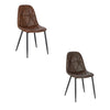 2/4x Dining Chairs w/ Backrest Faux Leather Metal Legs Reception Kitchen Chairs