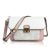 Pink & White Snake Print Cross Body Ladies Womens Evening Bag Animal Handbag