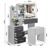 Dressing Table With Mirror Drawers Stool Set Bedroom Makeup Desk Vanity Table