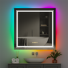 Super Bright LED RGB Bathroom Vanity Mirror Dynamic Color Lights Smart Memory