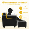 2 PCS Kids Sofa Set 2 Seat Children Couch Upholstered Armchair Lounge W/ Ottoman