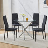 90x90 Round Table and Chairs Round Glass Table with Chairs Dining Table Set