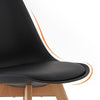 Pair of Dining Chair Faux Leather Black Chair with Soft Seat Dining Room Modern