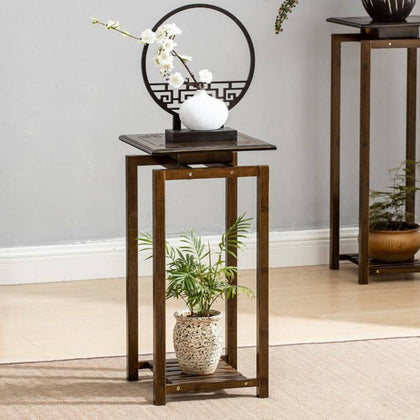 Bamboo Plant Stand Flower Pot Shelf Vase Display Rack Organizer for Living Room